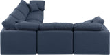 Indulge Navy Linen Textured Fabric Modular Sectional 141Navy-Sec6A Meridian Furniture