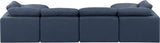 Indulge Navy Linen Textured Fabric Modular Sectional 141Navy-Sec6B Meridian Furniture