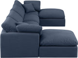 Indulge Navy Linen Textured Fabric Modular Sectional 141Navy-Sec6B Meridian Furniture