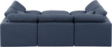 Indulge Navy Linen Textured Fabric Modular Sectional 141Navy-Sec6C Meridian Furniture