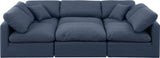 Indulge Navy Linen Textured Fabric Modular Sectional 141Navy-Sec6C Meridian Furniture