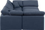 Indulge Navy Linen Textured Fabric Modular Sectional 141Navy-Sec6C Meridian Furniture