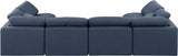 Indulge Navy Linen Textured Fabric Modular Sectional 141Navy-Sec6D Meridian Furniture