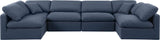 Indulge Navy Linen Textured Fabric Modular Sectional 141Navy-Sec6D Meridian Furniture