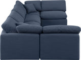 Indulge Navy Linen Textured Fabric Modular Sectional 141Navy-Sec6D Meridian Furniture