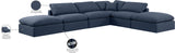 Indulge Navy Linen Textured Fabric Modular Sectional 141Navy-Sec6E Meridian Furniture