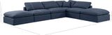 Indulge Navy Linen Textured Fabric Modular Sectional 141Navy-Sec6E Meridian Furniture