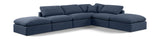 Indulge Navy Linen Textured Fabric Modular Sectional 141Navy-Sec6E Meridian Furniture