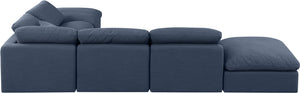 Indulge Navy Linen Textured Fabric Modular Sectional 141Navy-Sec6E Meridian Furniture