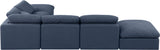 Indulge Navy Linen Textured Fabric Modular Sectional 141Navy-Sec6E Meridian Furniture