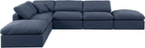 Indulge Navy Linen Textured Fabric Modular Sectional 141Navy-Sec6E Meridian Furniture