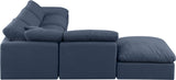 Indulge Navy Linen Textured Fabric Modular Sectional 141Navy-Sec6E Meridian Furniture