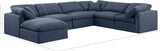 Indulge Navy Linen Textured Fabric Modular Sectional 141Navy-Sec7A Meridian Furniture