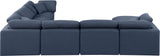 Indulge Navy Linen Textured Fabric Modular Sectional 141Navy-Sec7A Meridian Furniture