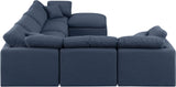 Indulge Navy Linen Textured Fabric Modular Sectional 141Navy-Sec7A Meridian Furniture