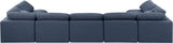 Indulge Navy Linen Textured Fabric Modular Sectional 141Navy-Sec7B Meridian Furniture