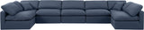 Indulge Navy Linen Textured Fabric Modular Sectional 141Navy-Sec7B Meridian Furniture