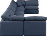 Indulge Navy Linen Textured Fabric Modular Sectional 141Navy-Sec7B Meridian Furniture