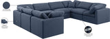 Indulge Navy Linen Textured Fabric Modular Sectional 141Navy-Sec8A Meridian Furniture