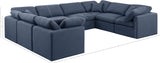 Indulge Navy Linen Textured Fabric Modular Sectional 141Navy-Sec8A Meridian Furniture