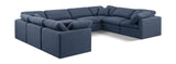 Indulge Navy Linen Textured Fabric Modular Sectional 141Navy-Sec8A Meridian Furniture