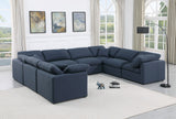 Indulge Navy Linen Textured Fabric Modular Sectional 141Navy-Sec8A Meridian Furniture