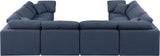 Indulge Navy Linen Textured Fabric Modular Sectional 141Navy-Sec8A Meridian Furniture