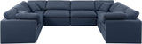 Indulge Navy Linen Textured Fabric Modular Sectional 141Navy-Sec8A Meridian Furniture