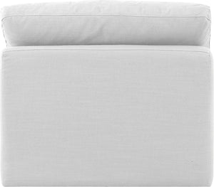 Indulge White Linen Textured Fabric Armless Chair 141White-Armless Meridian Furniture