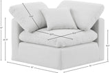 Indulge White Linen Textured Fabric Corner Chair 141White-Corner Meridian Furniture