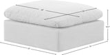 Indulge White Linen Textured Fabric Ottoman 141White-Ott Meridian Furniture