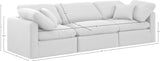 Indulge White Linen Textured Fabric Modular Sofa 141White-S105 Meridian Furniture