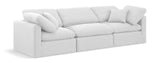 Indulge White Linen Textured Fabric Modular Sofa 141White-S105 Meridian Furniture