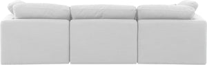 Indulge White Linen Textured Fabric Modular Sofa 141White-S105 Meridian Furniture