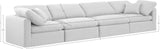 Indulge White Linen Textured Fabric Modular Sofa 141White-S140 Meridian Furniture