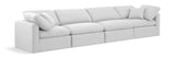 Indulge White Linen Textured Fabric Modular Sofa 141White-S140 Meridian Furniture