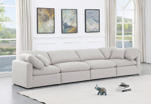 Indulge White Linen Textured Fabric Modular Sofa 141White-S140 Meridian Furniture