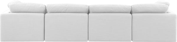 Indulge White Linen Textured Fabric Modular Sofa 141White-S140 Meridian Furniture