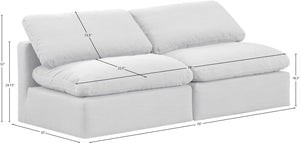 Indulge White Linen Textured Fabric Modular Sofa 141White-S2 Meridian Furniture