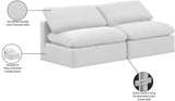 Indulge White Linen Textured Fabric Modular Sofa 141White-S2 Meridian Furniture