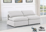 Indulge White Linen Textured Fabric Modular Sofa 141White-S2 Meridian Furniture