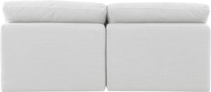 Indulge White Linen Textured Fabric Modular Sofa 141White-S2 Meridian Furniture