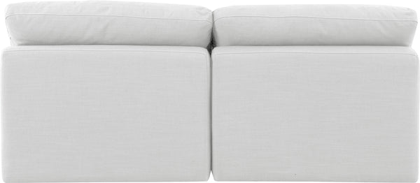Indulge White Linen Textured Fabric Modular Sofa 141White-S2 Meridian Furniture