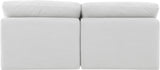 Indulge White Linen Textured Fabric Modular Sofa 141White-S2 Meridian Furniture