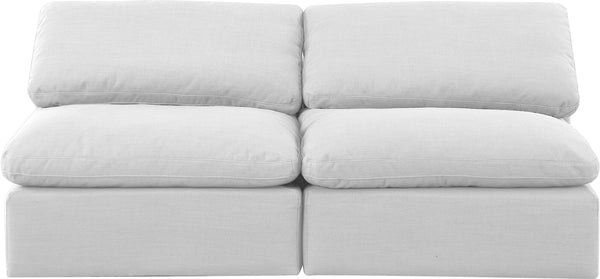 Indulge White Linen Textured Fabric Modular Sofa 141White-S2 Meridian Furniture