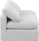 Indulge White Linen Textured Fabric Modular Sofa 141White-S2 Meridian Furniture