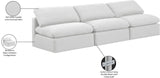 Indulge White Linen Textured Fabric Modular Sofa 141White-S3 Meridian Furniture