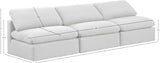 Indulge White Linen Textured Fabric Modular Sofa 141White-S3 Meridian Furniture