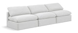 Indulge White Linen Textured Fabric Modular Sofa 141White-S3 Meridian Furniture