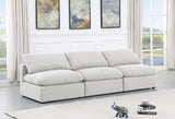 Indulge White Linen Textured Fabric Modular Sofa 141White-S3 Meridian Furniture